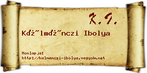 Kálmánczi Ibolya névjegykártya